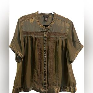 Lane Bryant Olive Green Blouse